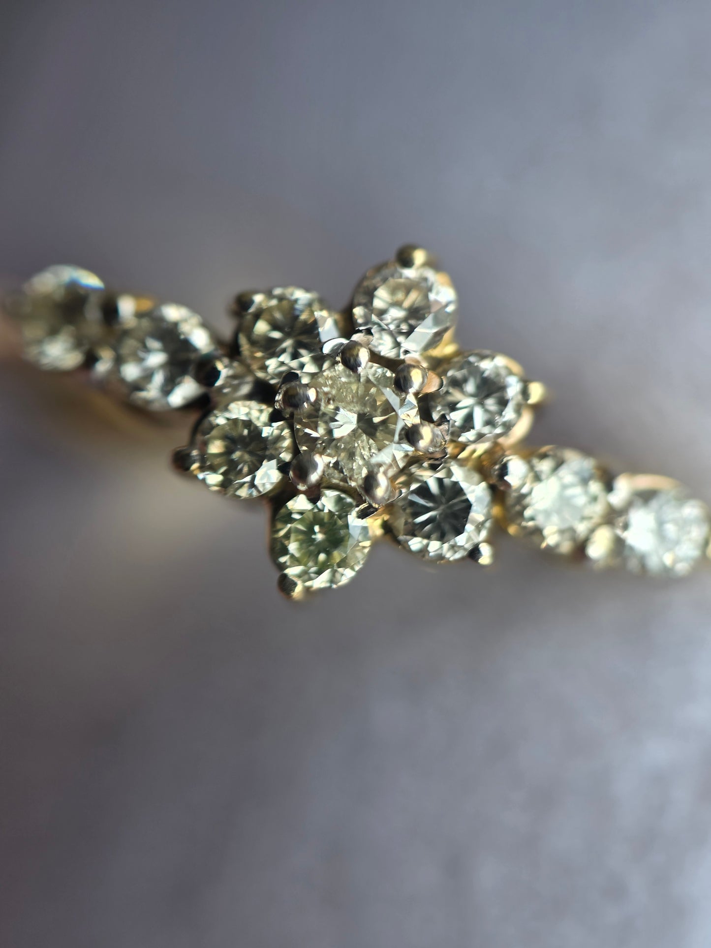 14k Gold Half Carat Diamond Cluster Flower Fashion Ring Size 6.5