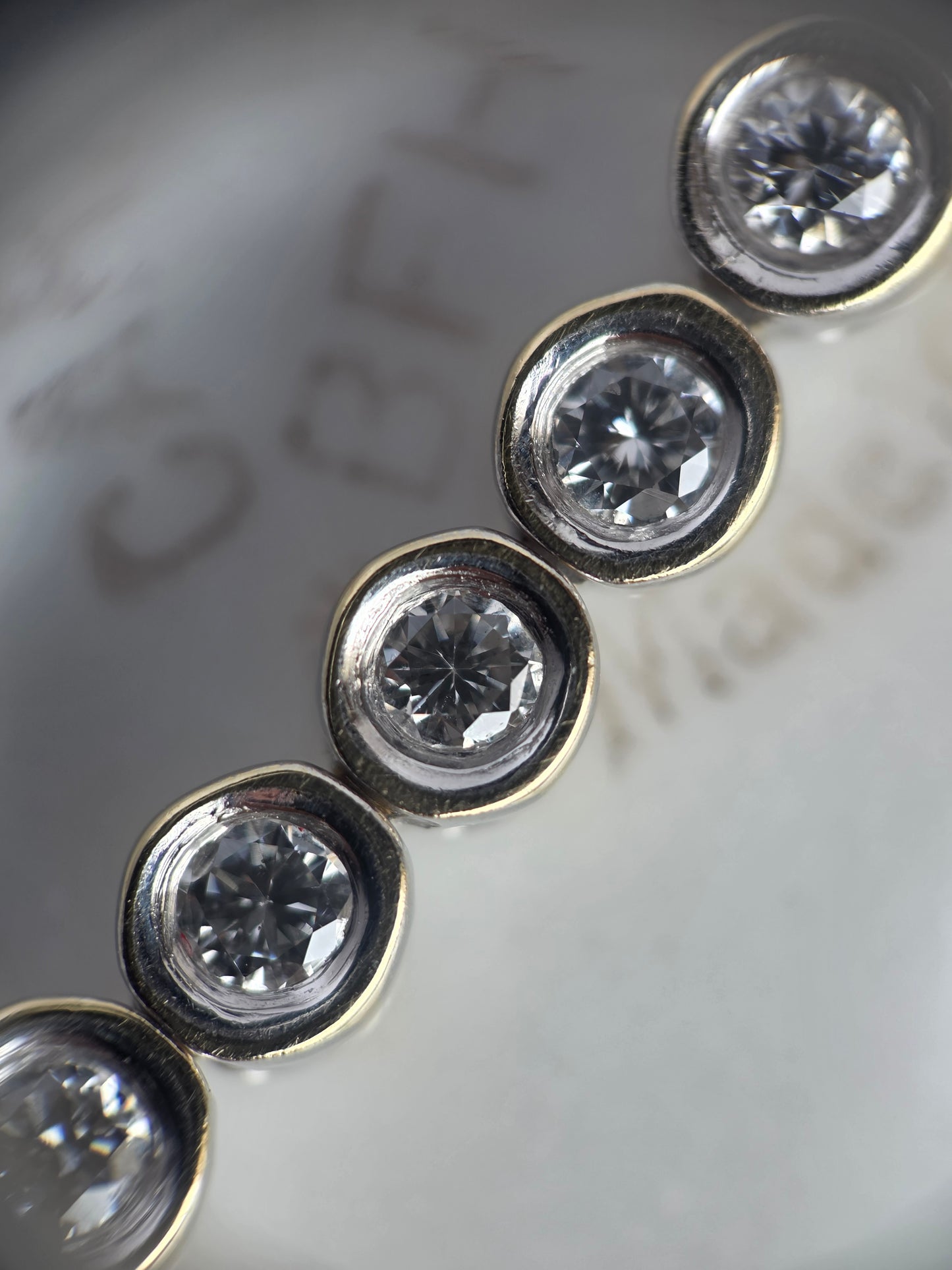 Gorgeous 4.50TCW Diamond Bezel Set 14k White Gold Solid Hefty Tennis Bracelet 7"