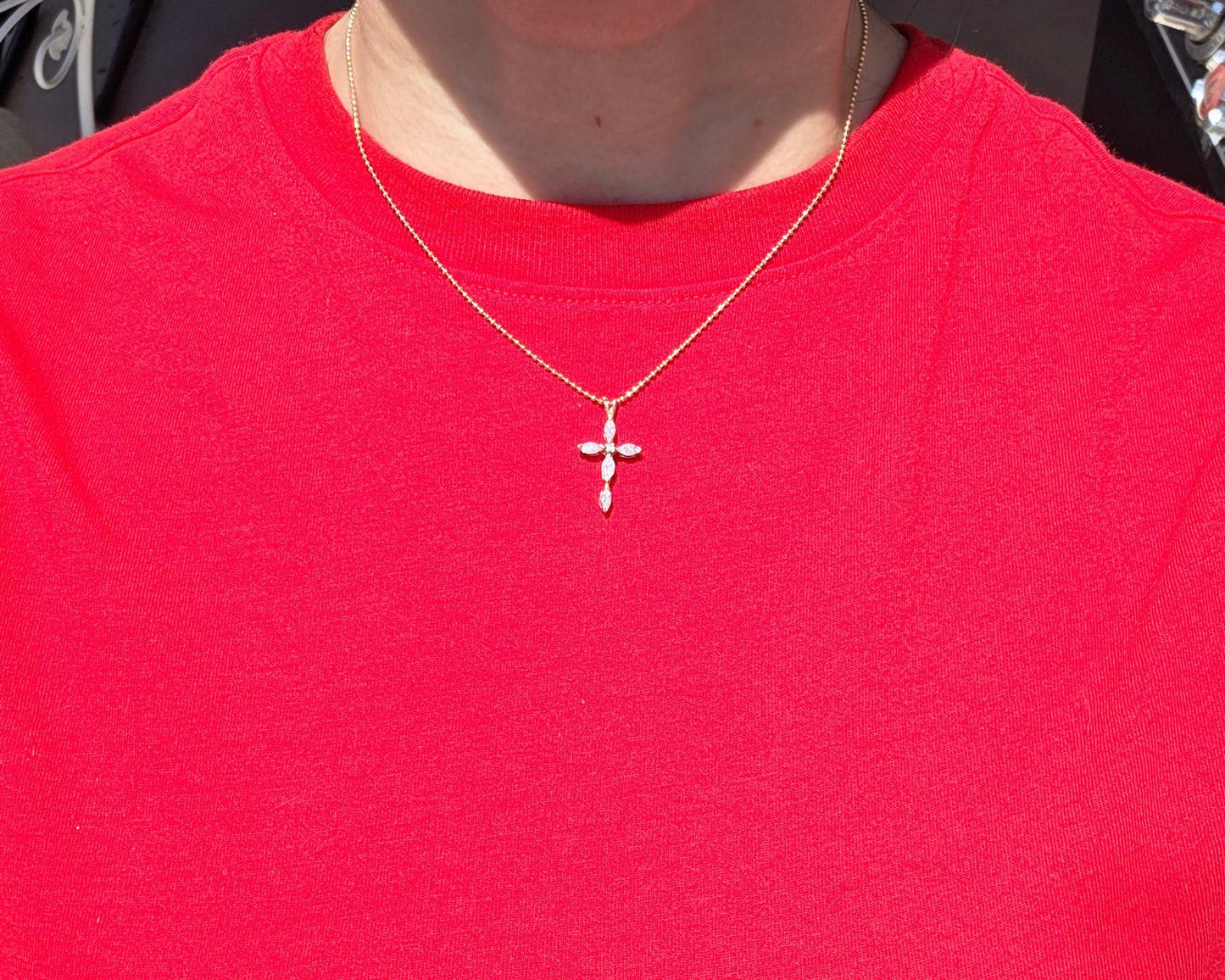 14k Gold .50TCW Diamond Cross Pendant (NO CHAIN)
