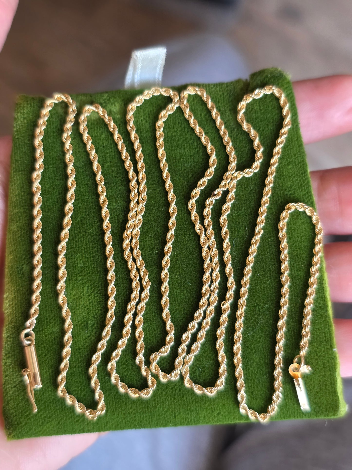 Solid 14k Gold 31 inch Rope Chain 1.6mm Perfect Daily Chain