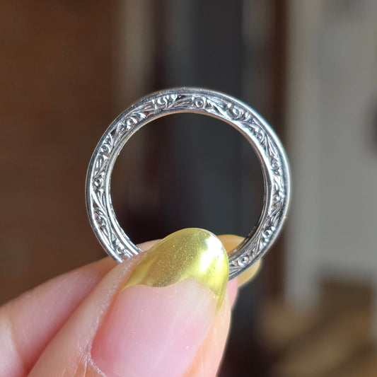 14k White Gold Princess Diamond Full Eternity Band Size 6.5