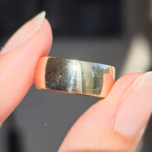 7.5mm Wide Chunky 10k Gold Cigar Band Size 6.25