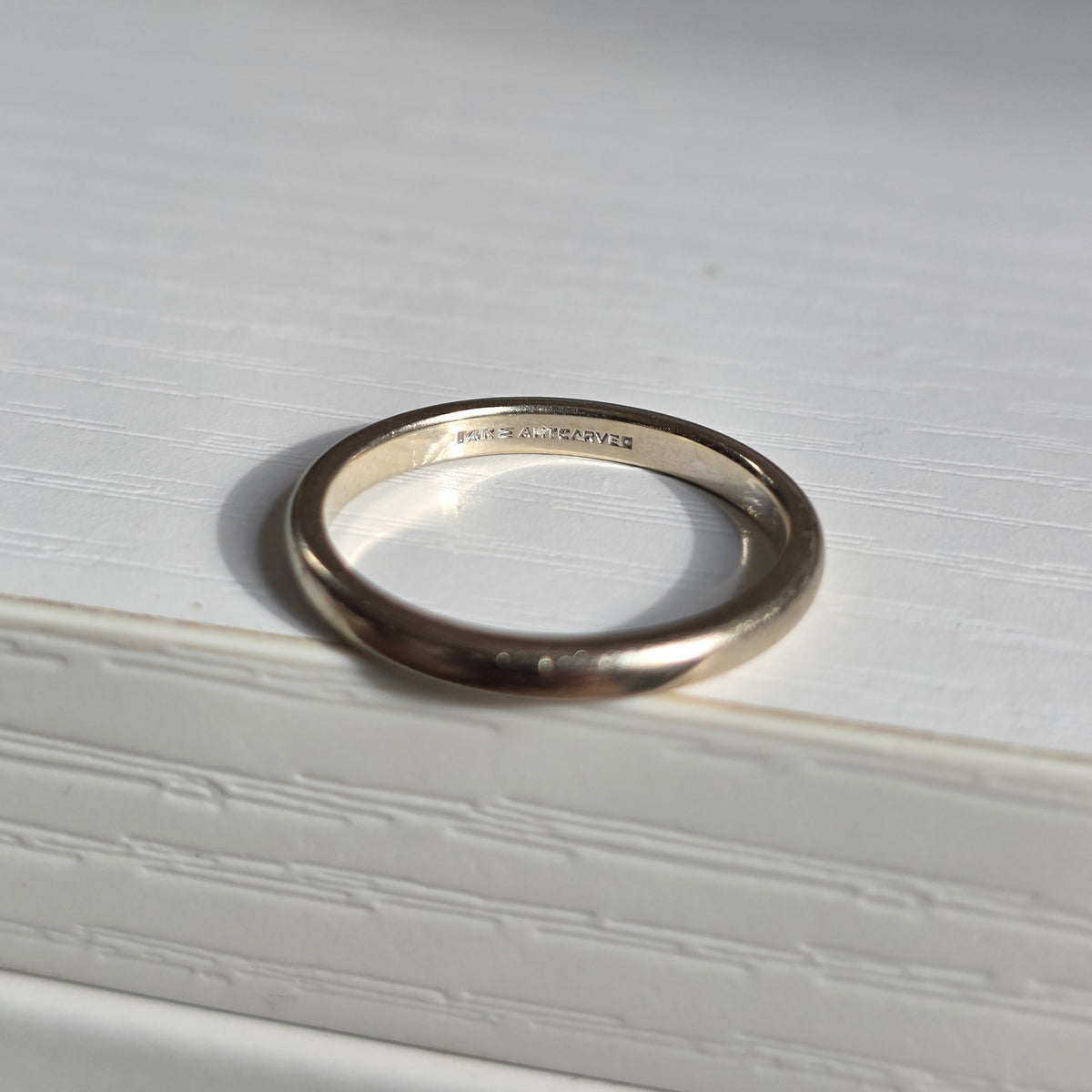 Vintage 14k White Gold ArtCarved Plain Band Stacker Ring Size 5.5