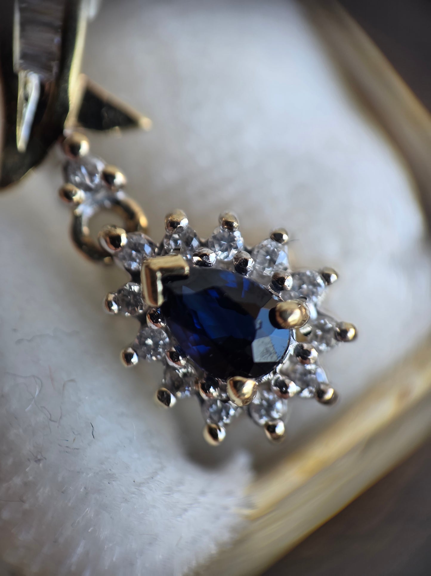 RESERVED- DO NOT BUY: Beautiful 14k Sapphire Diamond Dangle Earrings