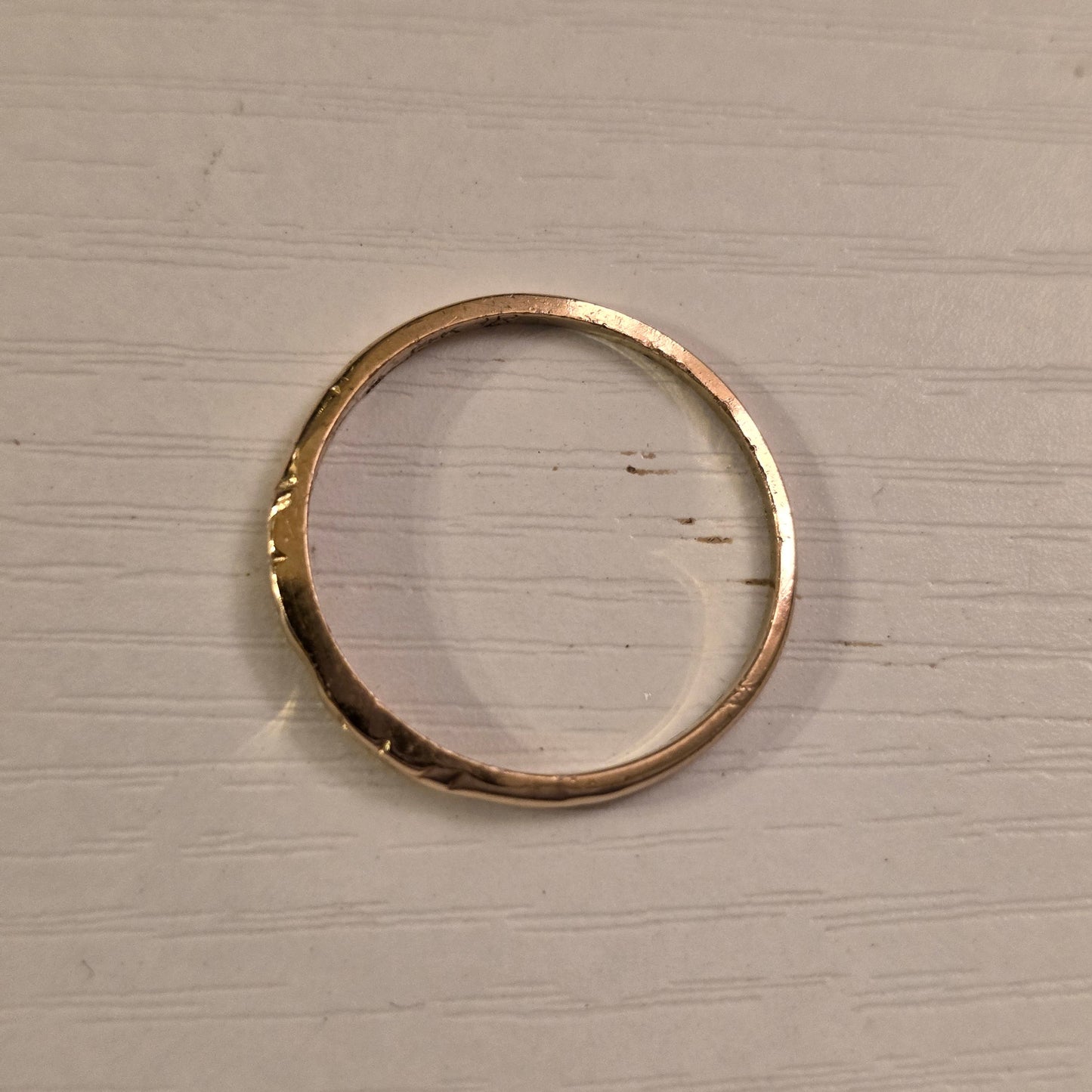 Pretty Vintage 14k Gold Floral Skinny Stacker Band Ring Size 6.25