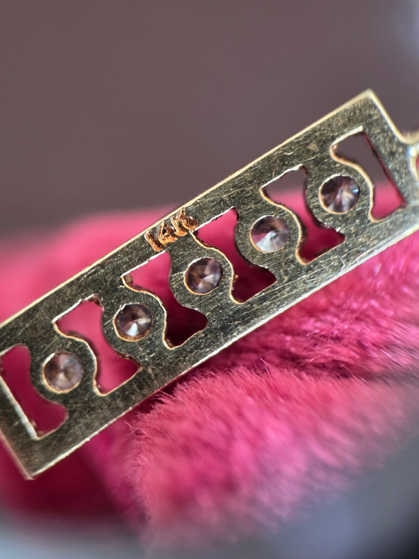 Stunning 14k Gold .56CTW Diamond Bar Link Drop Earrings