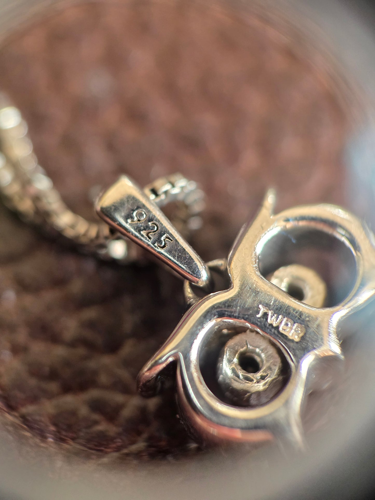 Adorable Black & Blue Diamond Accented Owl Sterling Silver Pendant Necklace 18" Box Chain