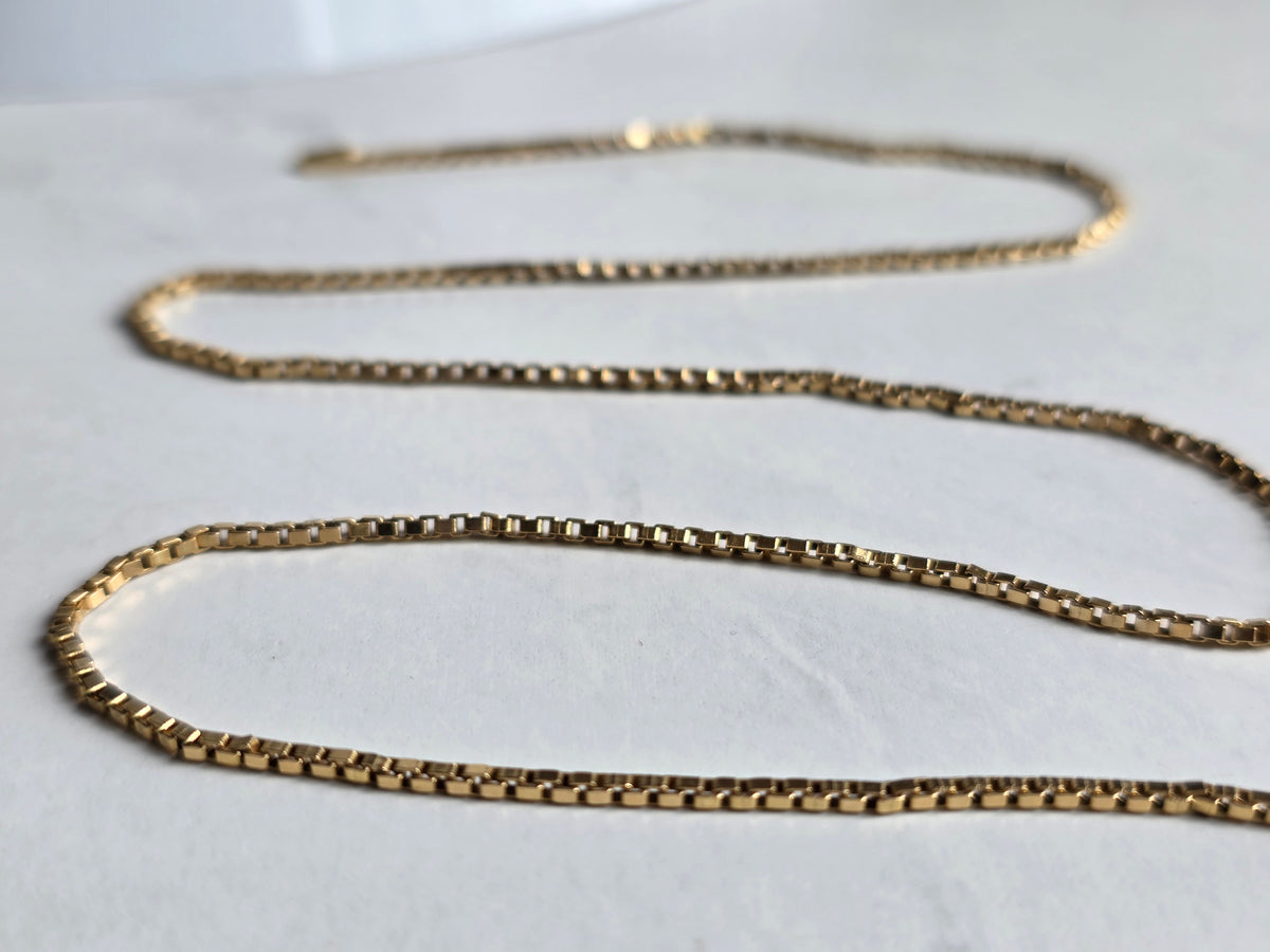 Vintage 14k Gold 1.4mm Solid Box Chain 20.5"