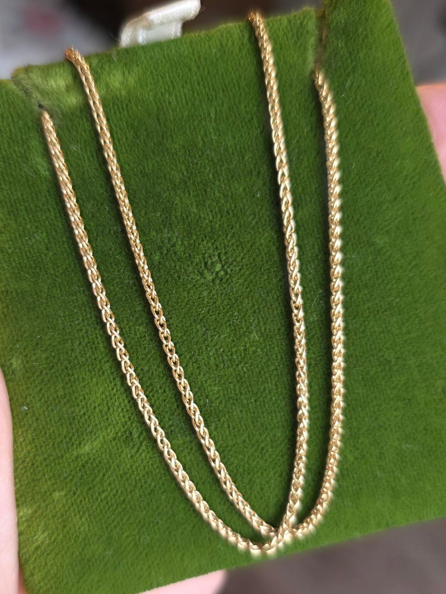 14k Gold 1.5mm Wheat Chain 20"