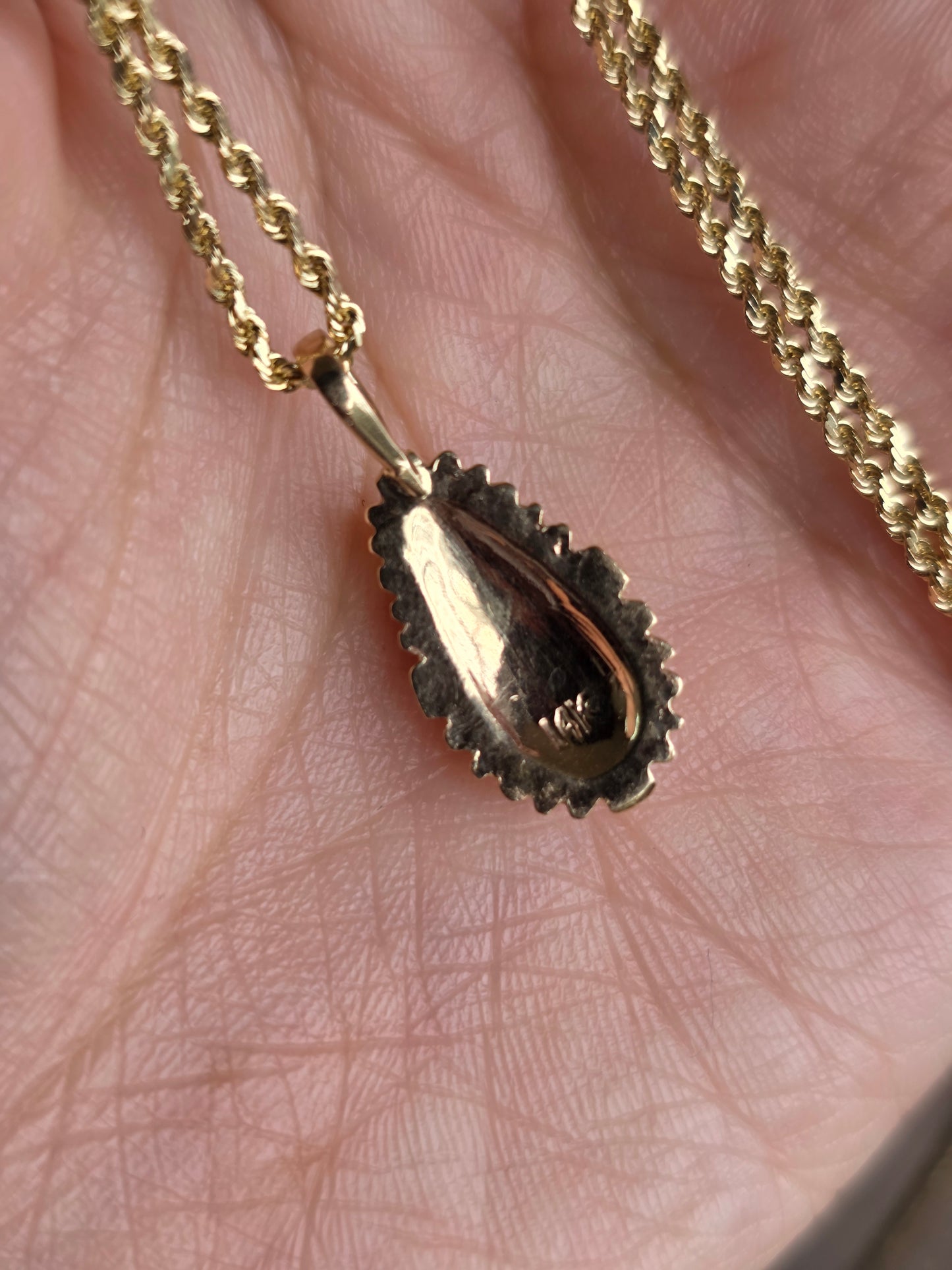 14k Gold Kingman Turquoise Pendant (NO CHAIN)