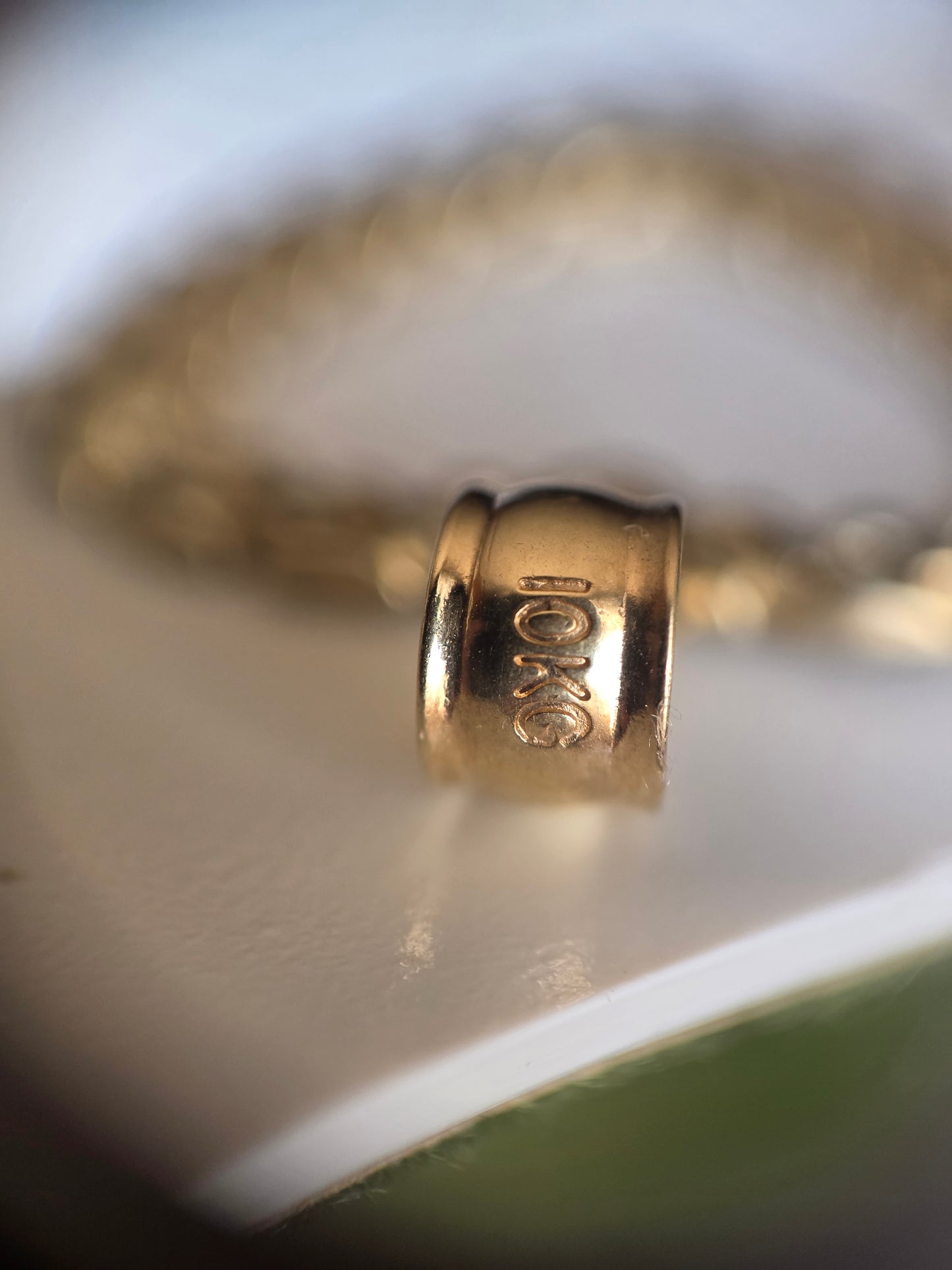 Lovely 10k Gold Textured Panther Link Heart Cut Out Pendant (NO CHAIN)