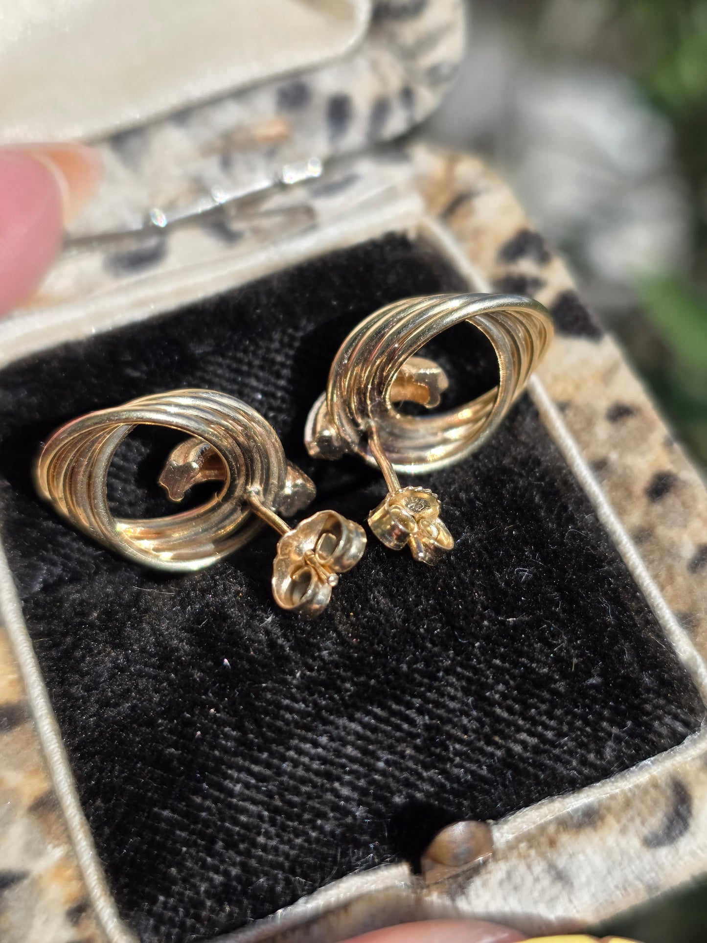 14k Gold Ring Diamond Accented Door Knocker Style Post Earrings