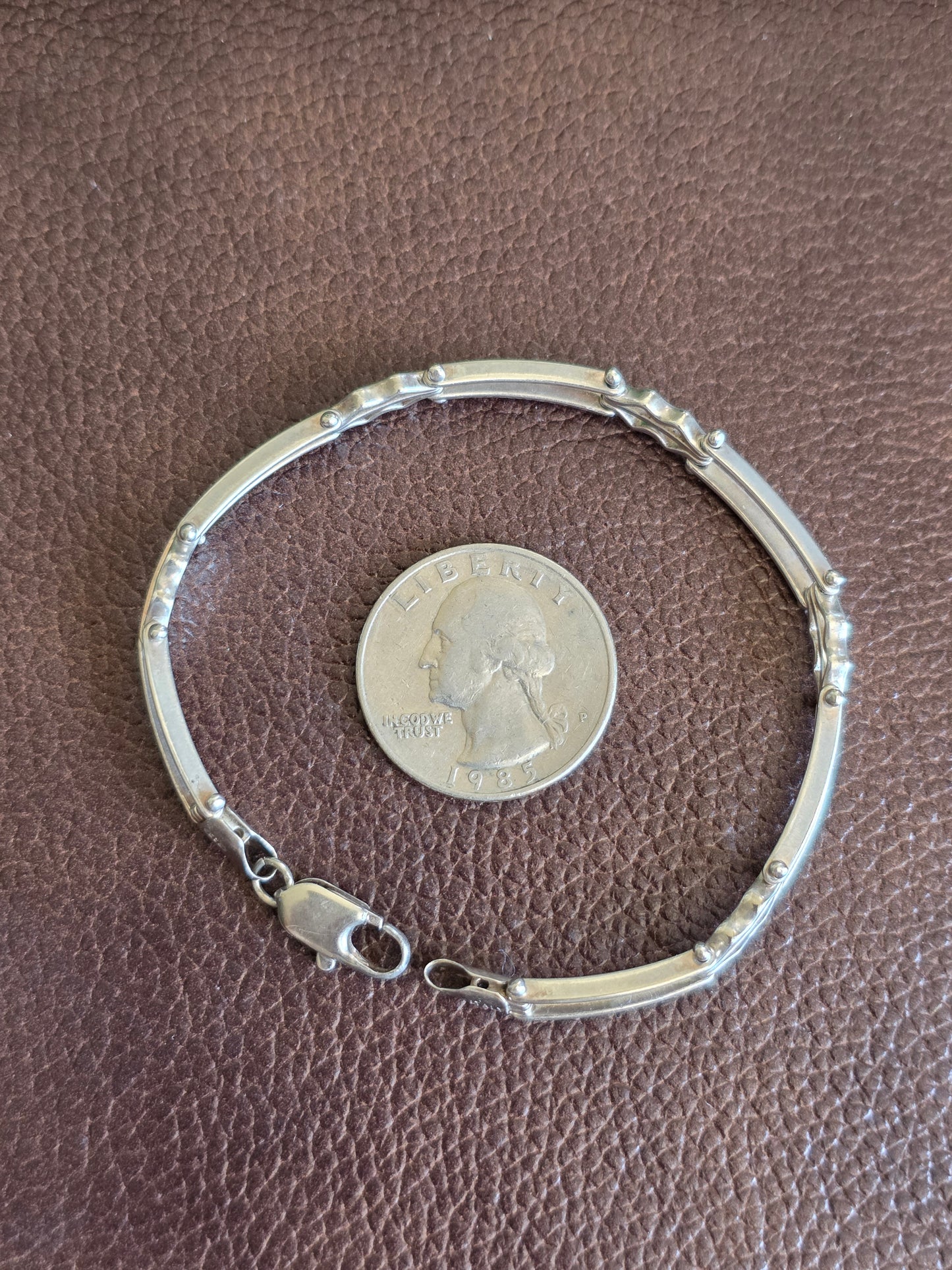 Unique Italian Made Sterling Silver Specialty Link Solid Bracelet 7.25"