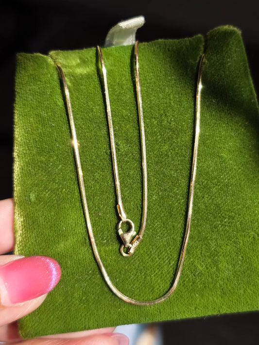 Slinky 14k Solid 1mm Snake Chain 20"