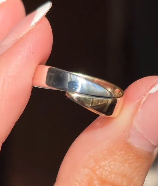 Awesome 14k 2T Yellow/White Gold Bypass Ring Size 5.25