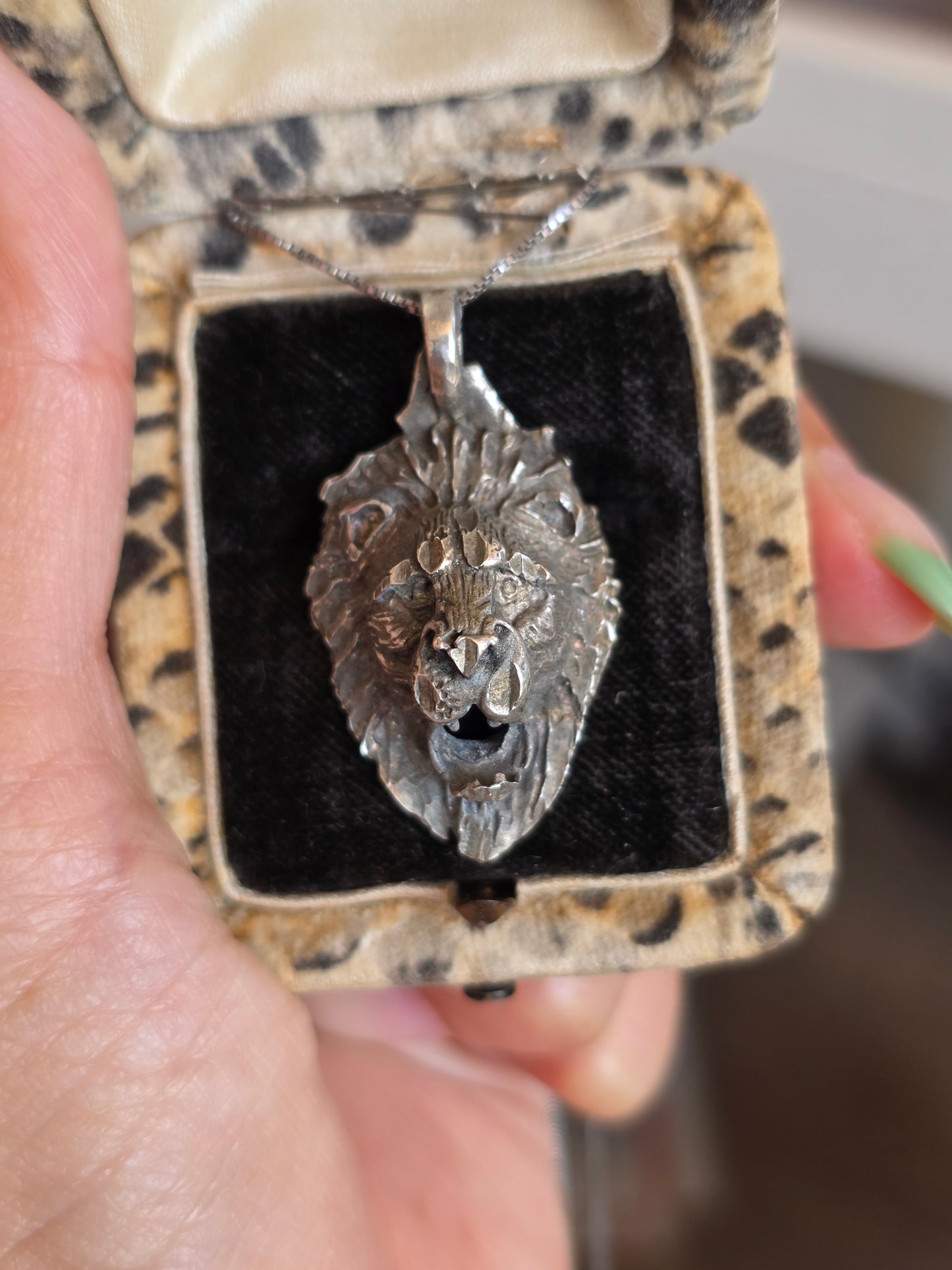 Badass Solid Sterling Silver Lion Head 1.5" Large Pendant (NO CHAIN)