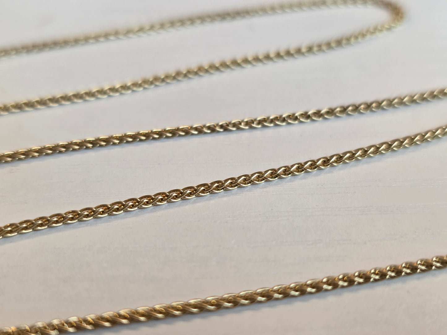 14k Gold 1.5mm Wheat Chain 20"