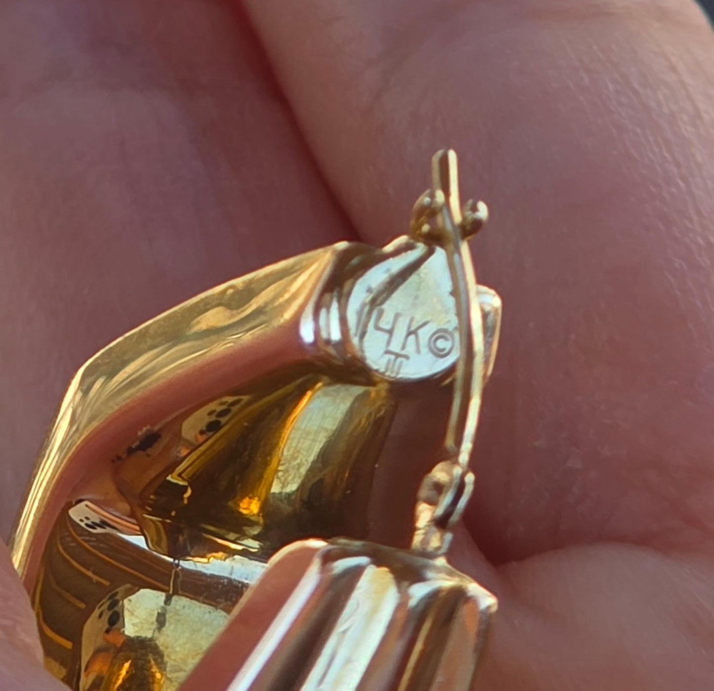 14k Gold Chunky Geometric Hoop Earrings