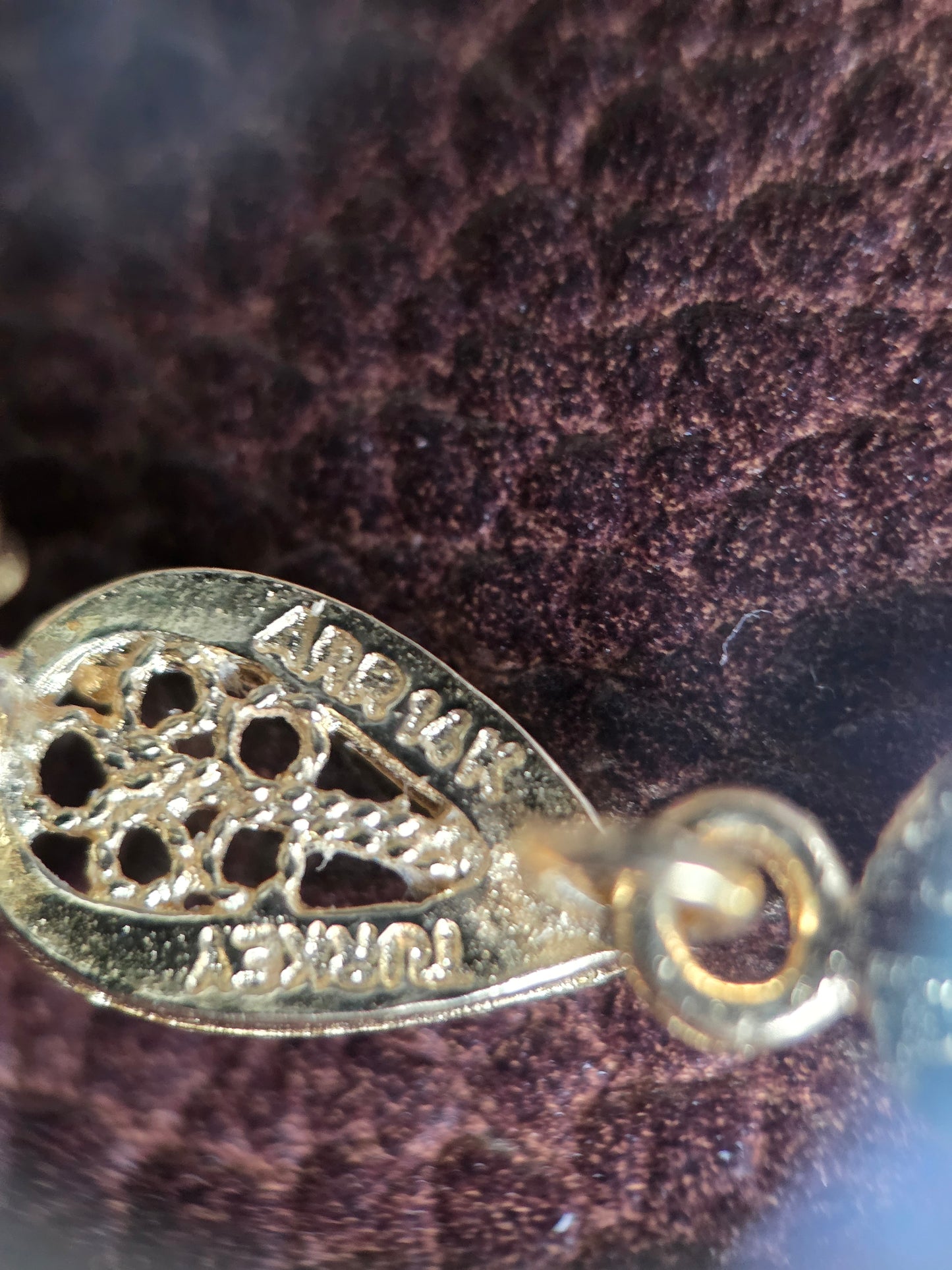 Made in Turkey 14k Gold Diamond Cut Filigree Teardrop Dangle Drop Earrings