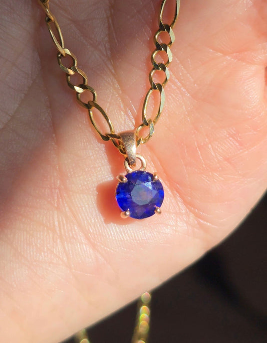 10k Rose Gold Color Changing Blue/Purple 2.25ct Sapphire Pendant (NO CHAIN)