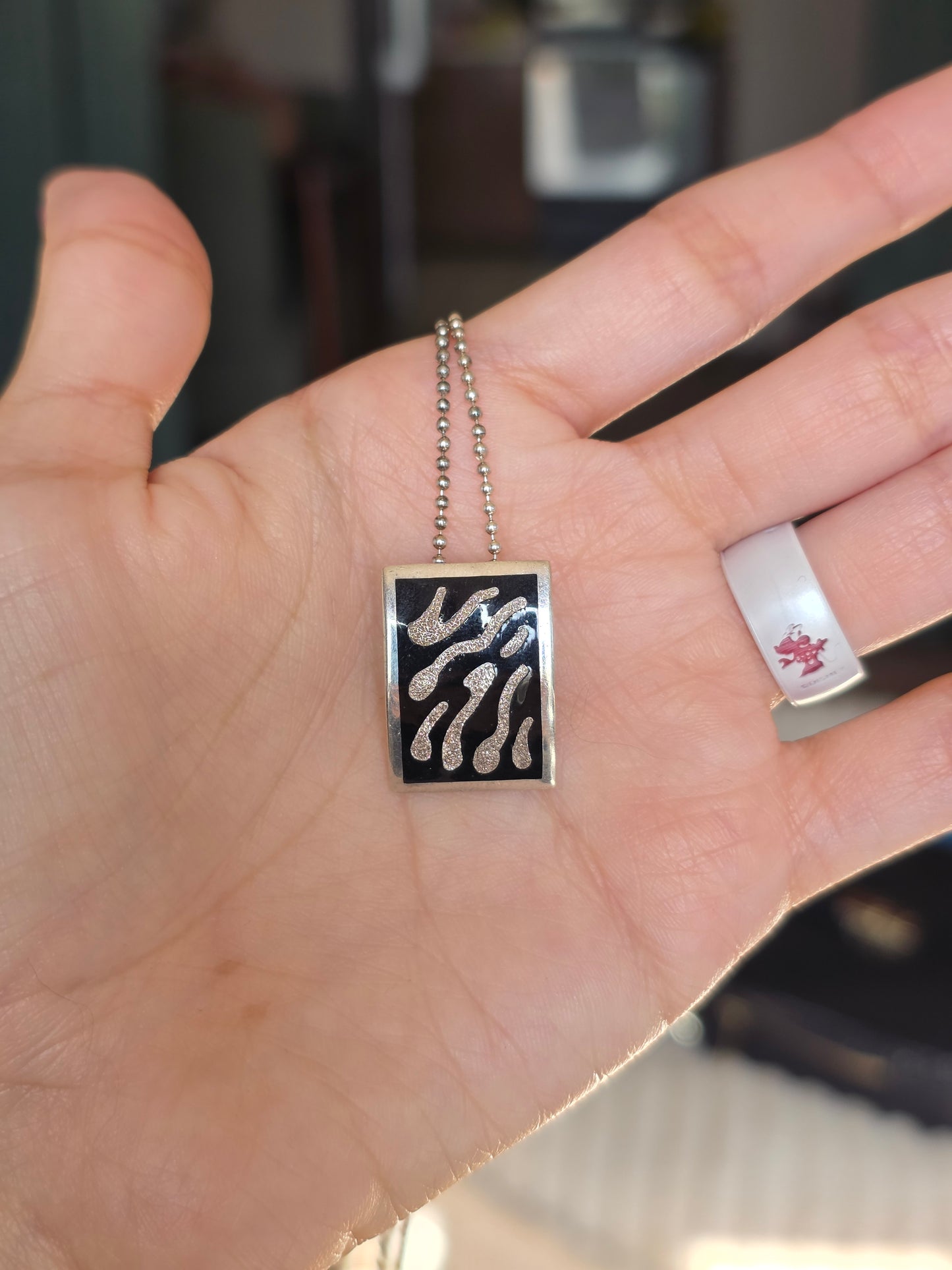 Milor Sterling Silver Zebra Enamel Large Pendant (NO CHAIN)