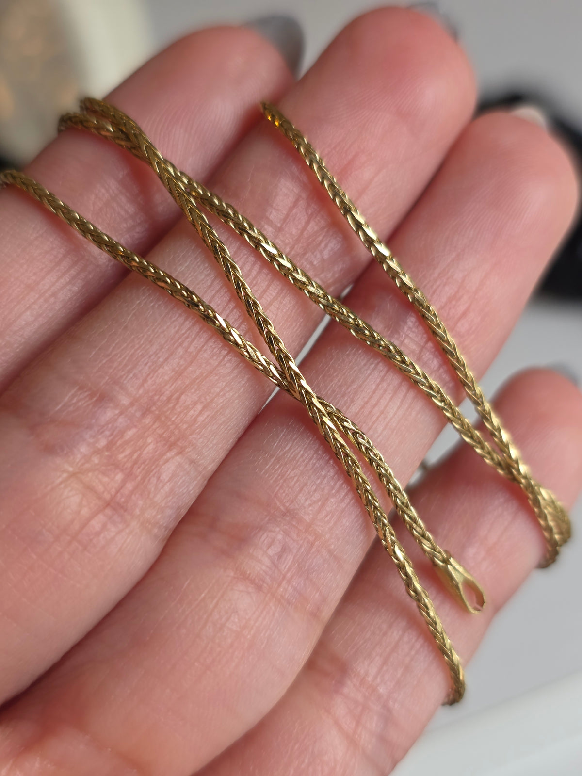 Vintage 14k Gold Italian 1.2mm Wheat Chain 20.5"