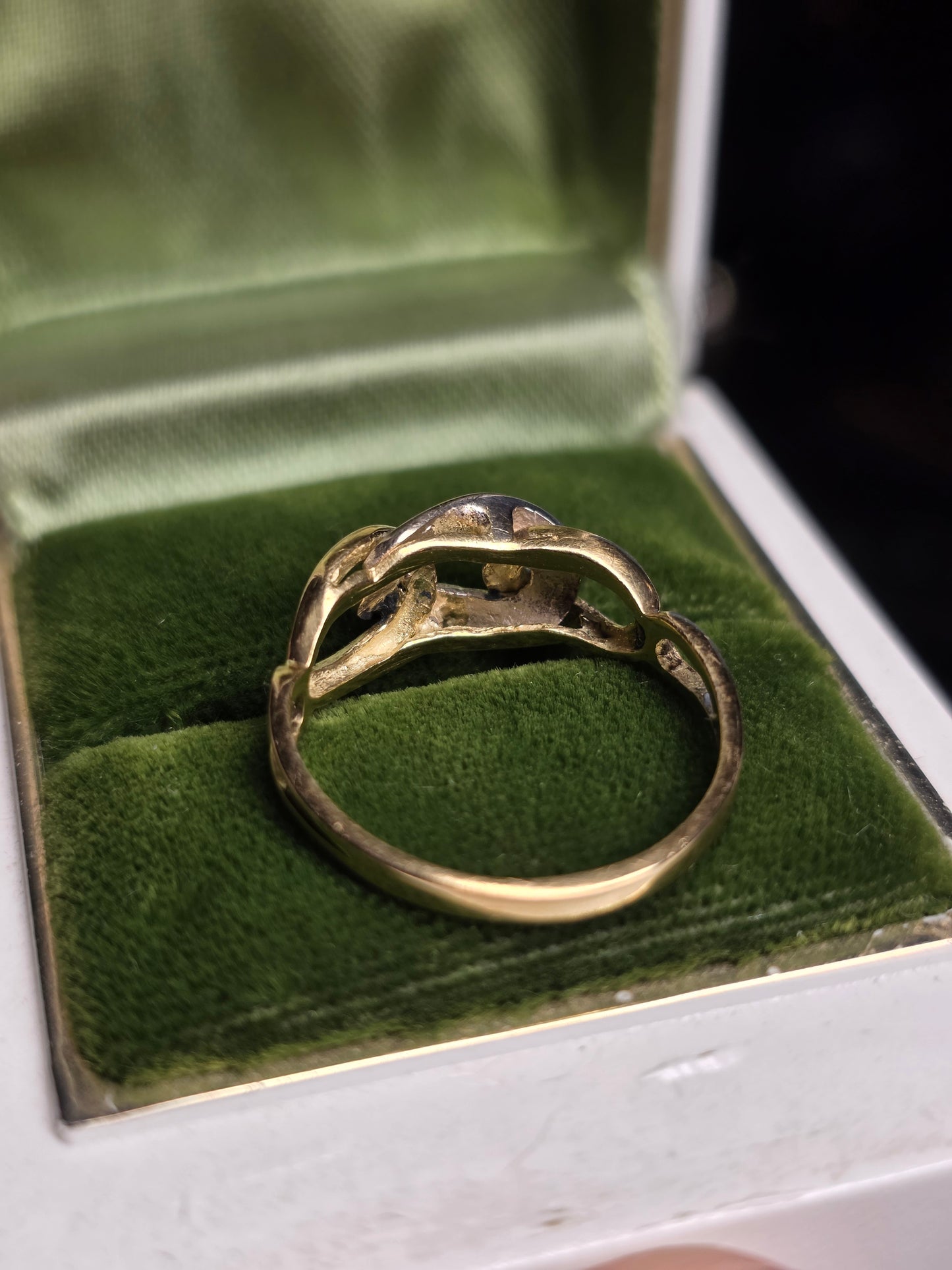 18k Two Toned Curb Chain Ring Size 6.5