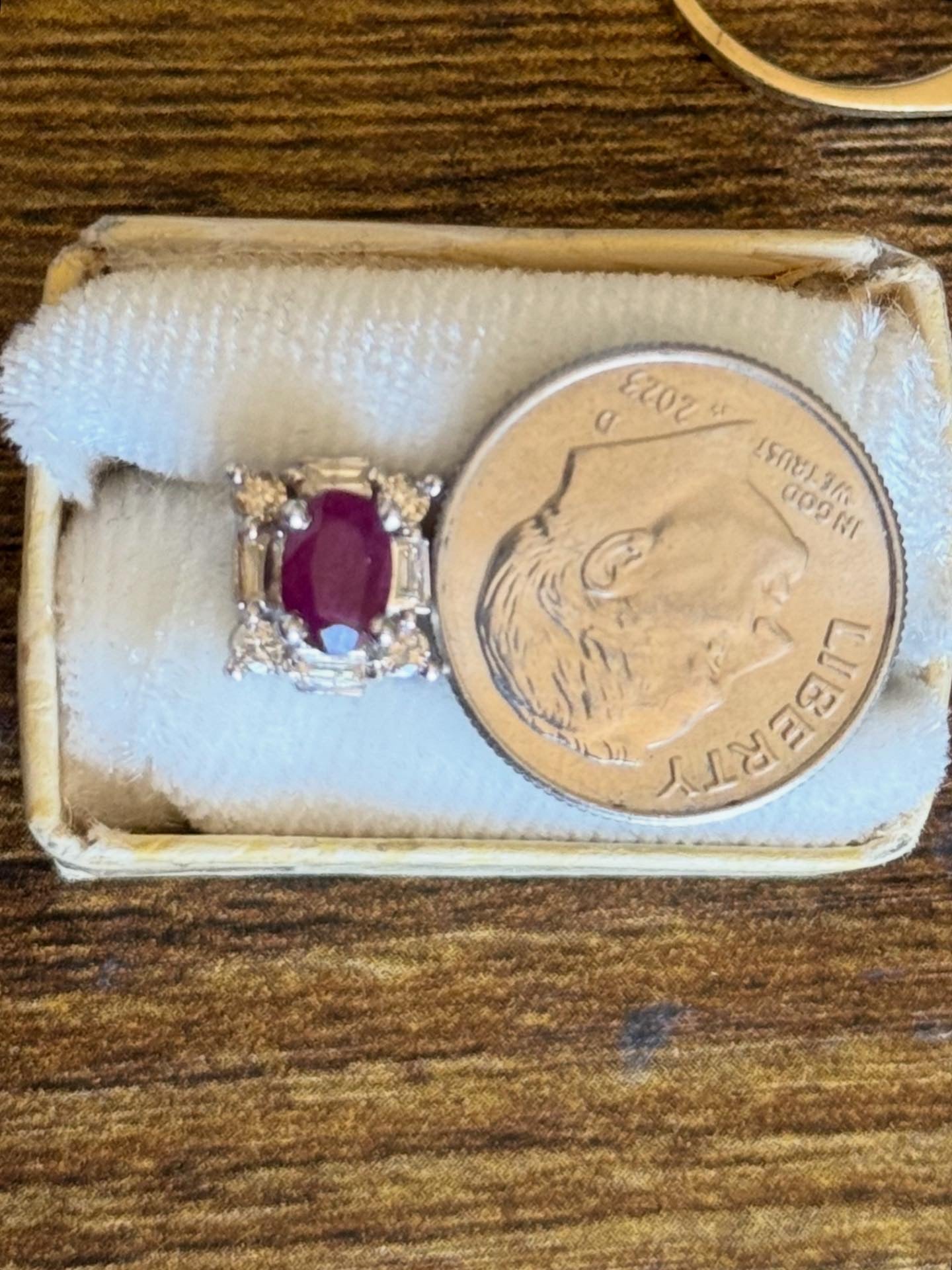 Beautiful 14k White Gold Natural Ruby and Diamond Stud Earrings