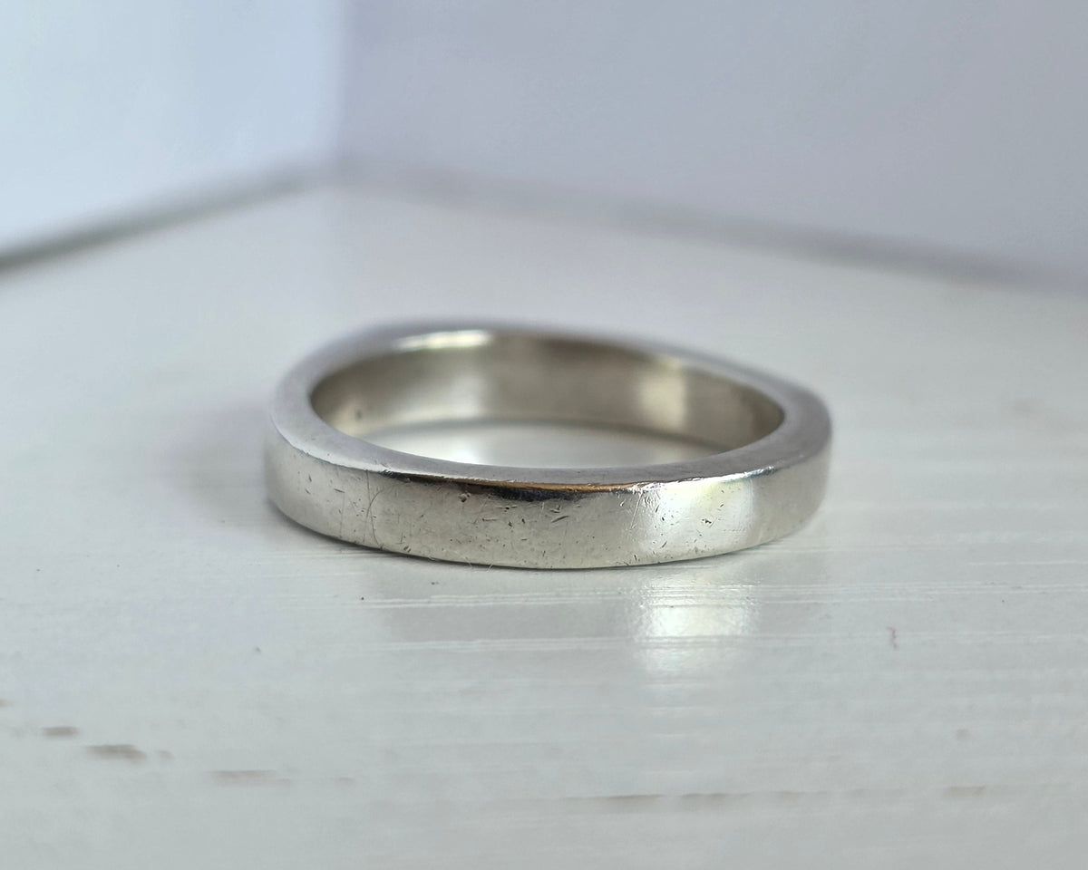 Vintage Mexican Sterling Silver Sculptural Wave Ring Size 7.25