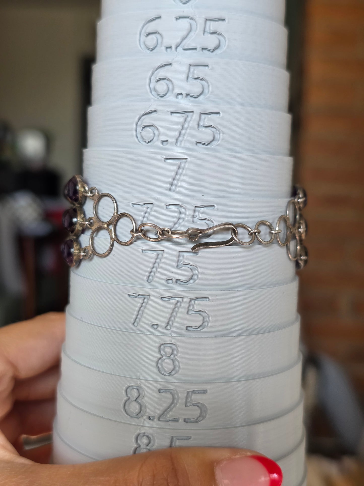 Beautiful 30 Carat Natural Amethyst Statement Bracelet 7.25" February Birthstone