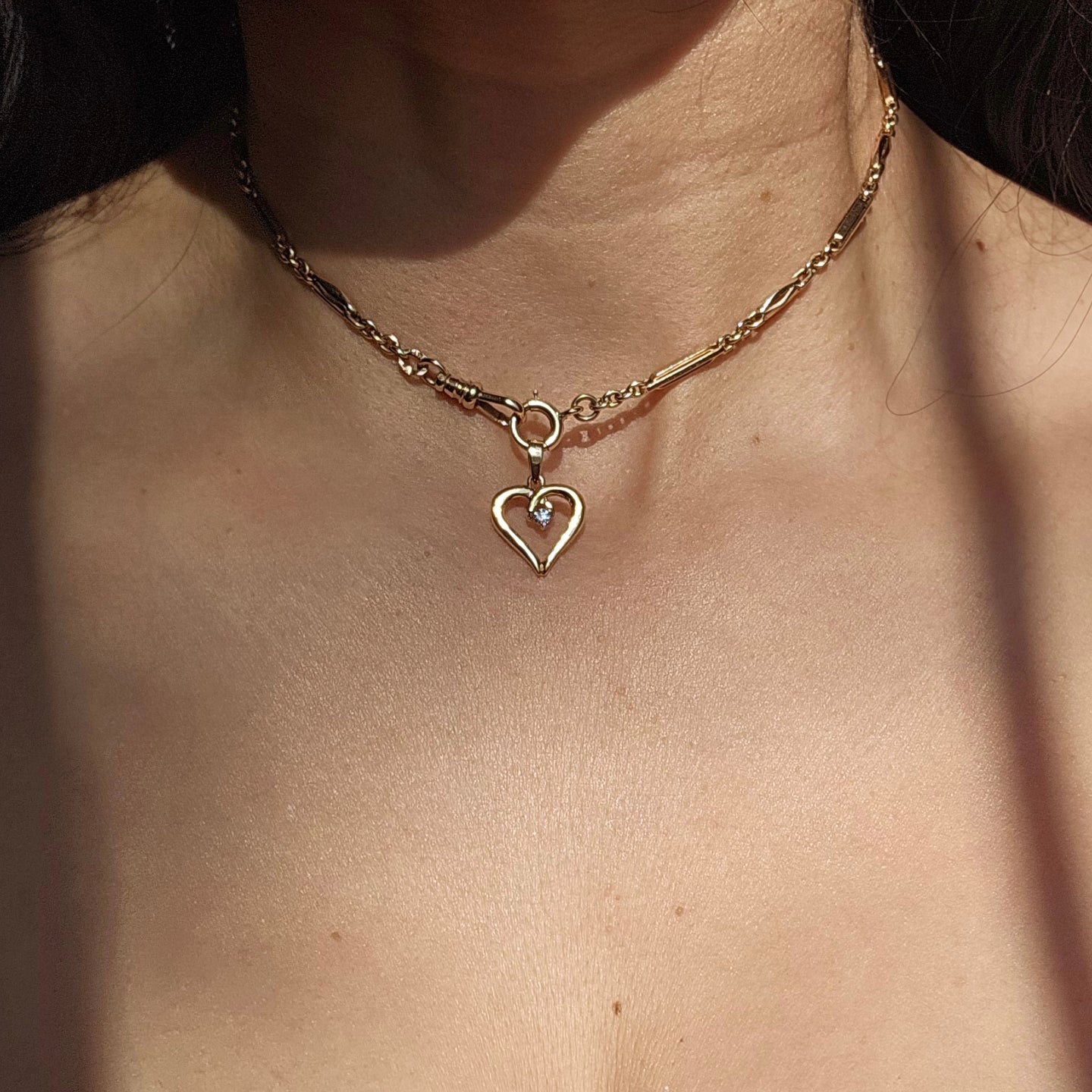 14k Gold Diamond Heart Pendant (NO CHAIN)