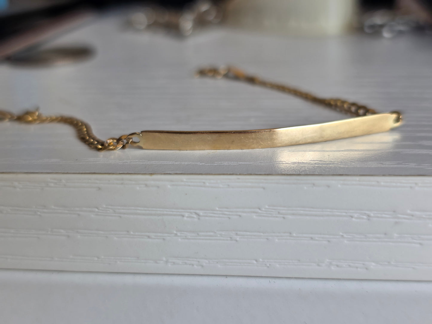 10k Gold Child's Skinny ID Bar Bracelet 5.75" | Personalized Gift