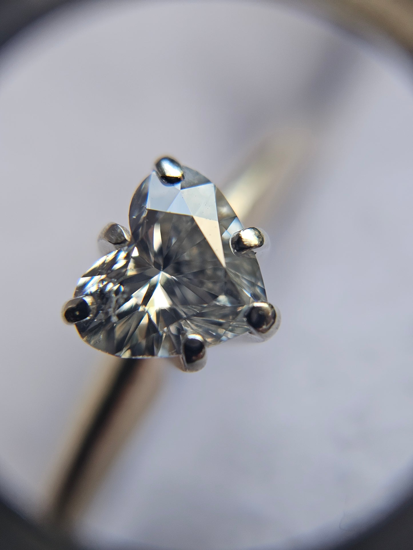 Stunning 1 Carat Heart Cut Natural Diamond Solitaire Ring Size 5.75