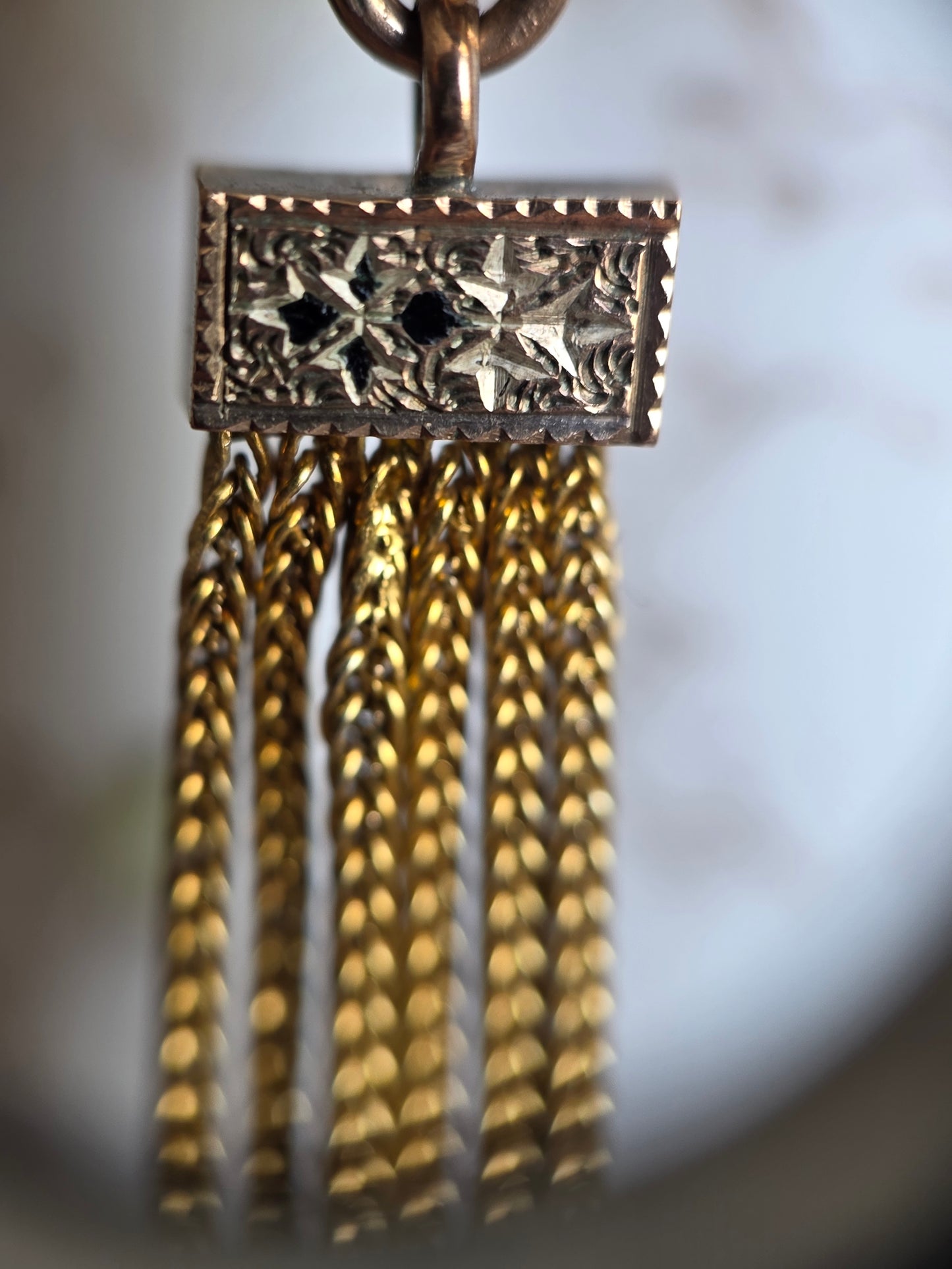 Stunning Victorian Style 14k/10k Seed Pearl & Black Enamel 2-In-1 Convertible Dangle Earrings