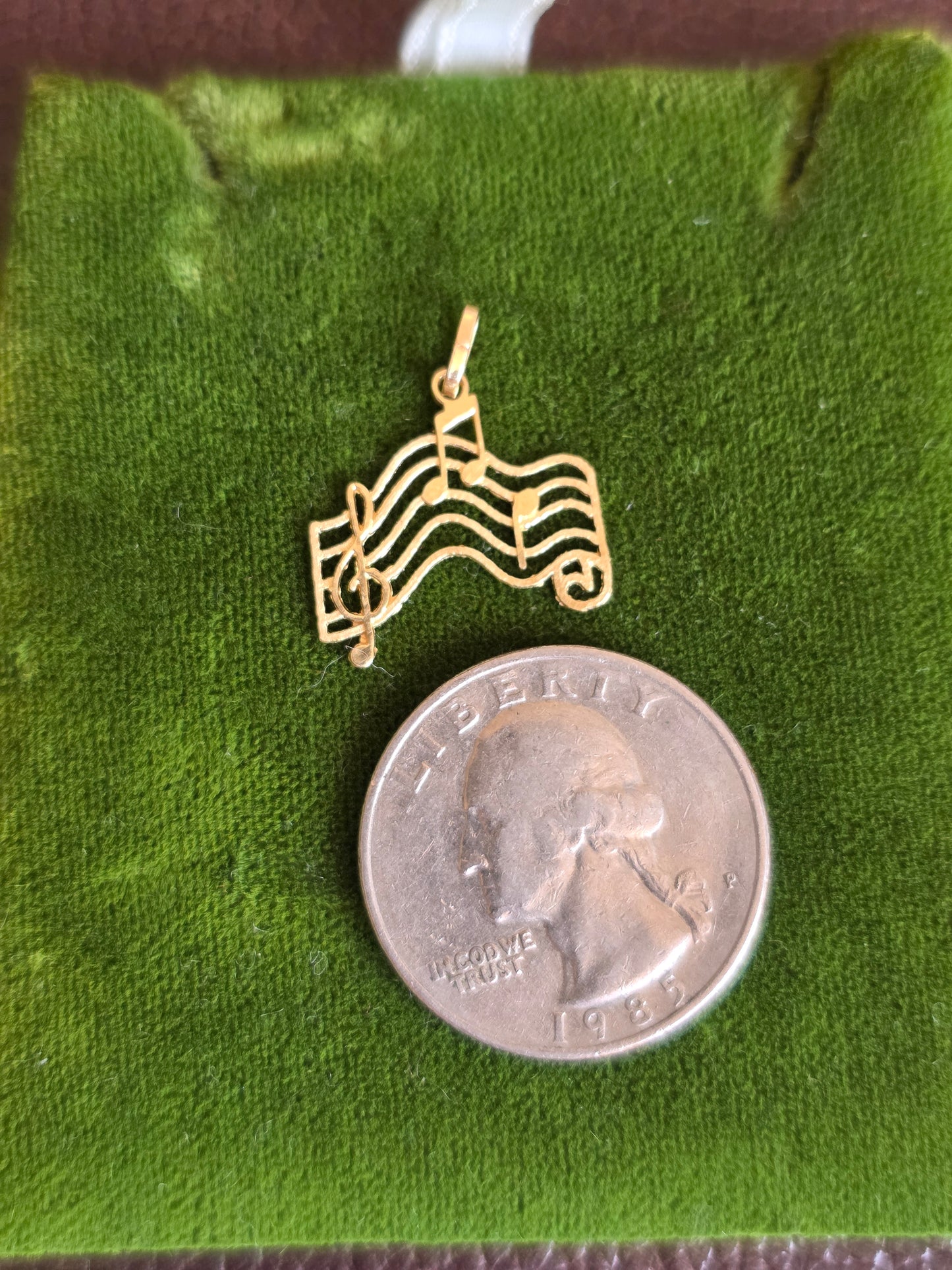 Vintage 14k Gold Music Staff Music Notes Charm (NO CHAIN)