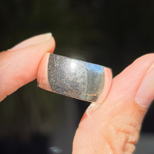 Solid Sterling Silver Chunky 9.8mm Wide Cigar Band Ring Size 7.25