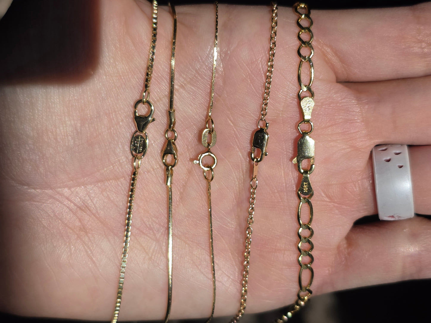 5 Different Solid Yellow Gold Chains - 14k & 10k - Box / Snake / Flat Link / Cable / Figaro - CHOOSE YOUR OPTION