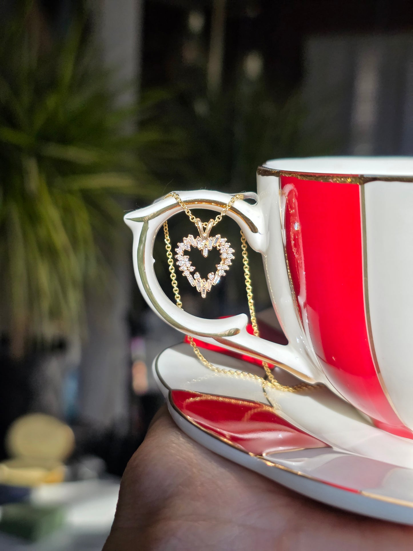 Stunning 14k Gold Natural Diamond Heart Pendant (NO CHAIN)