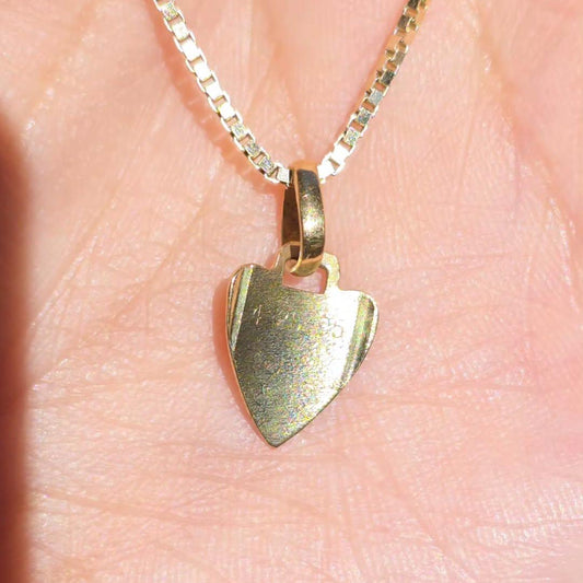 Vintage 14k Gold Heart Shield Charm (NO CHAIN)