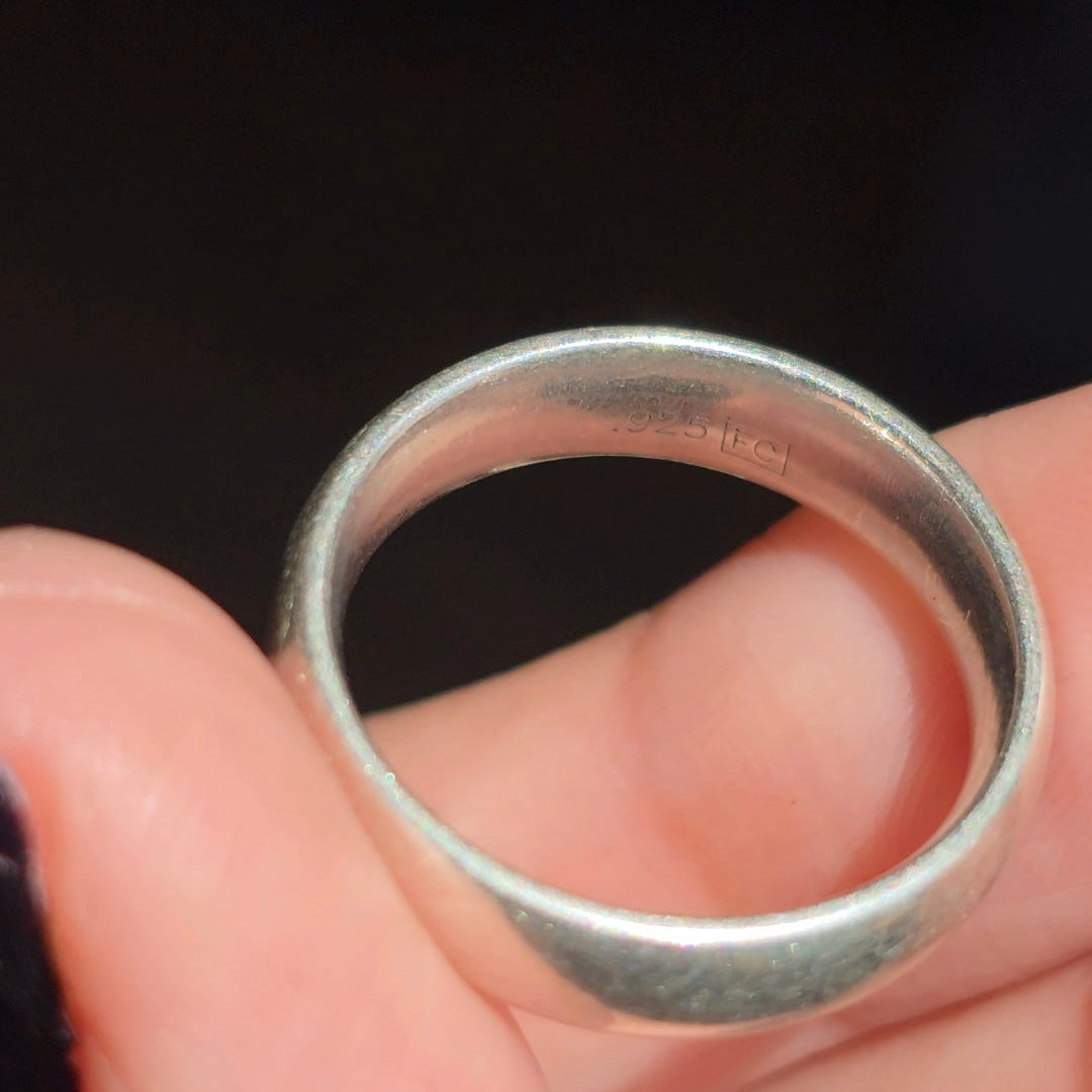 Vintage 925 5mm Wide Plain Sterling Silver Band Ring Size 5.75
