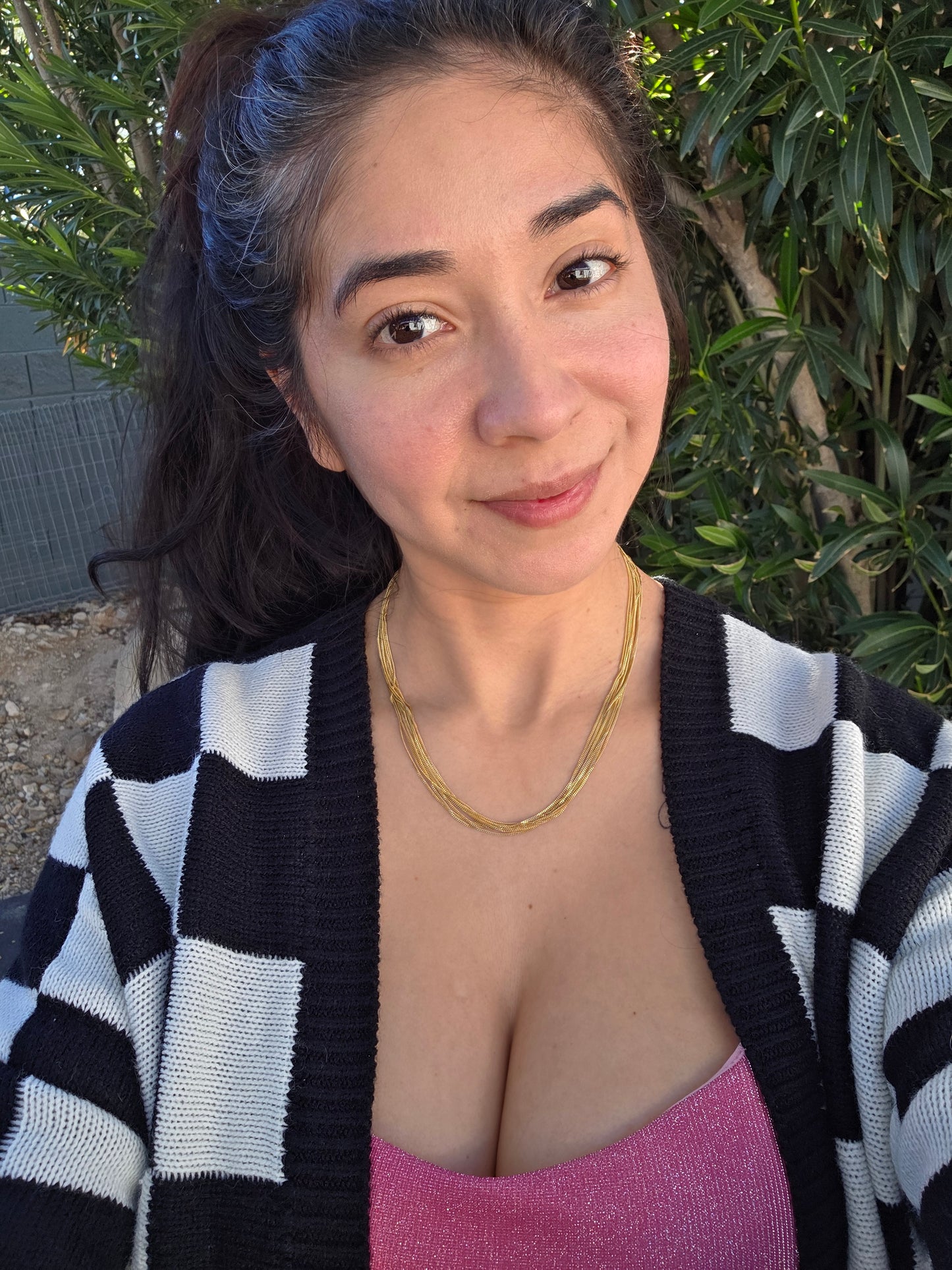 Amazing Solid 14k Gold 10 Mini Curb Multistrand Chain Necklace 18"