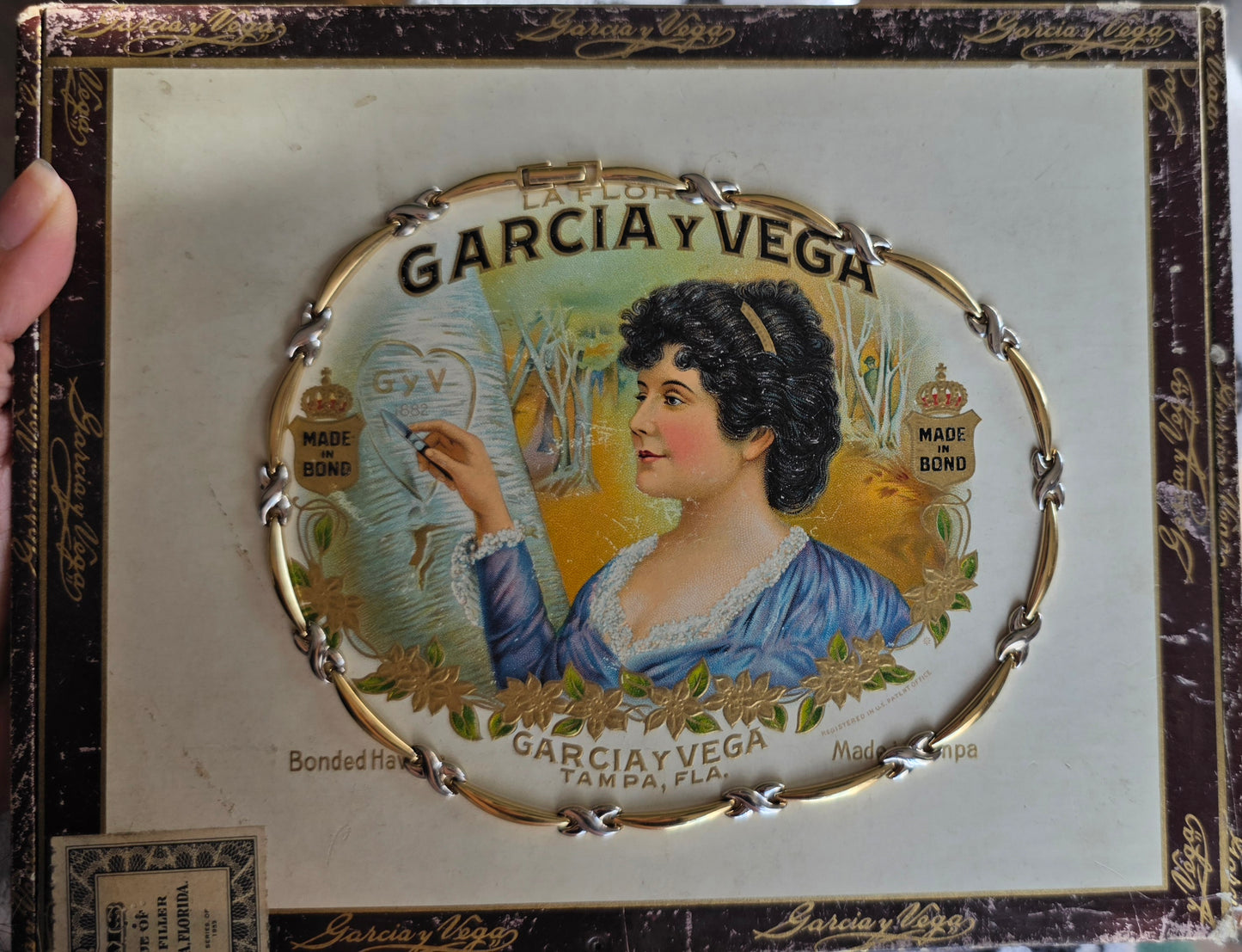 Aurafin 14k Gold Two Toned White Gold X Link Collar Necklace 16"