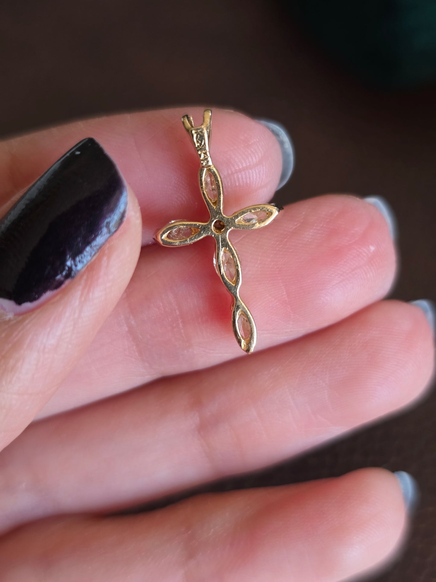 14k Gold .50TCW Diamond Cross Pendant (NO CHAIN)