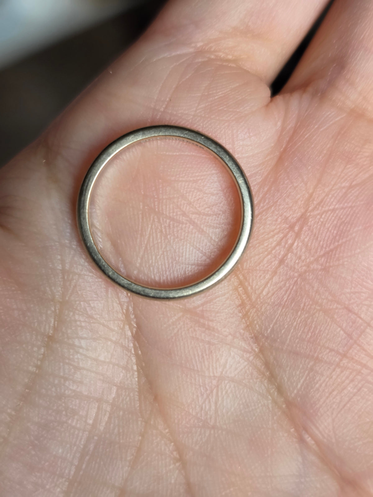 Vintage 14k White Gold ArtCarved Plain Band Stacker Ring Size 5.5
