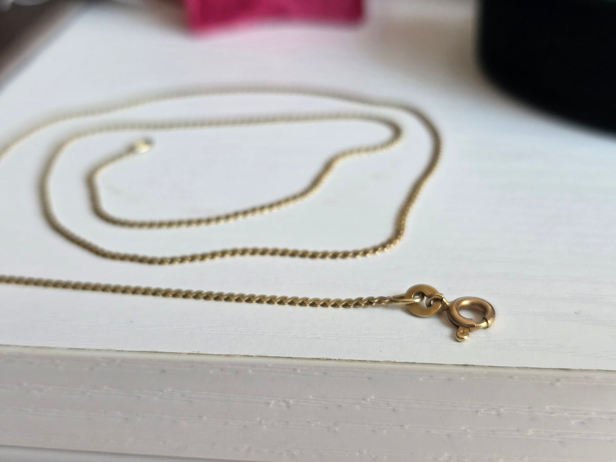 Italian Made 14k Gold Flat 1.3mm Serpentine Chain 18"