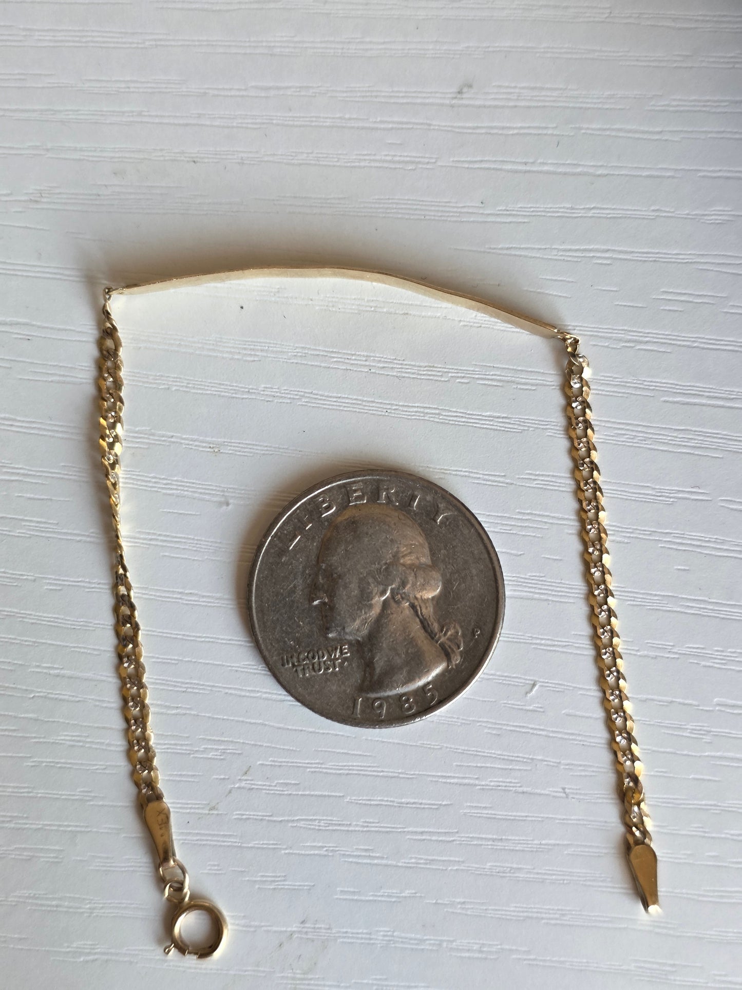 10k Gold Child's Skinny ID Bar Bracelet 5.75" | Personalized Gift