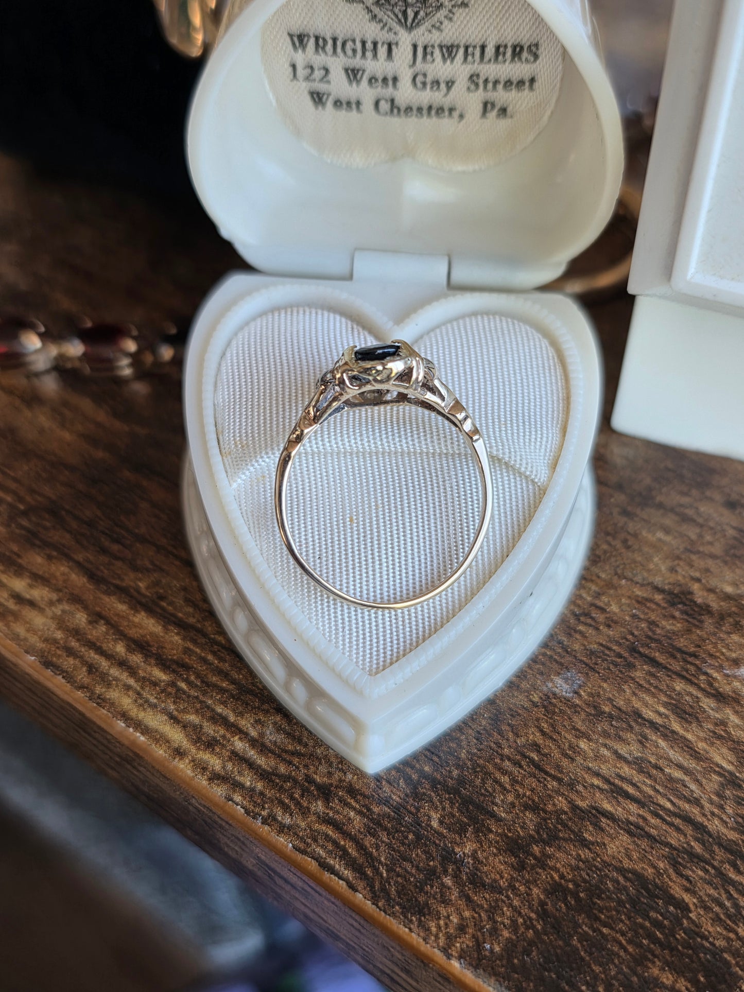 Beautiful Vintage 10k Gold 1.85tcw Sapphire Diamond Ring Size 6.5