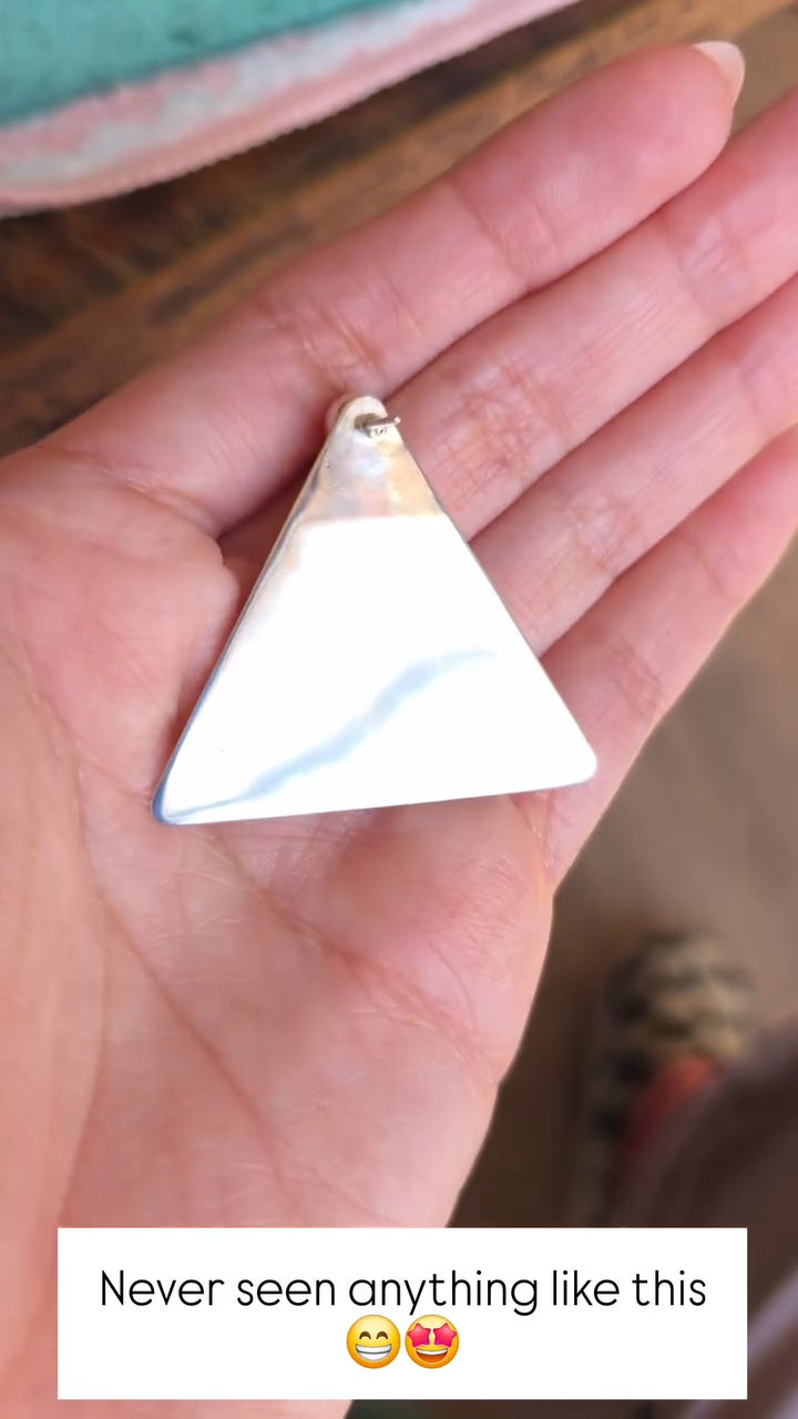 Bold Sterling Silver Large Triangle Stud Statement Earrings