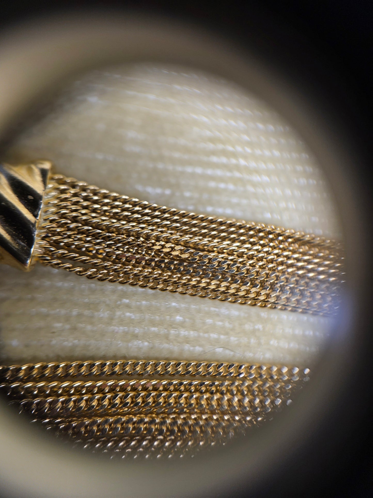 Amazing Solid 14k Gold 10 Mini Curb Multistrand Chain Necklace 18"