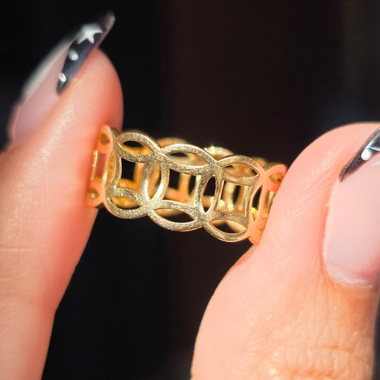18k Interlocking Infinity Openwork Band Ring Size 5.75